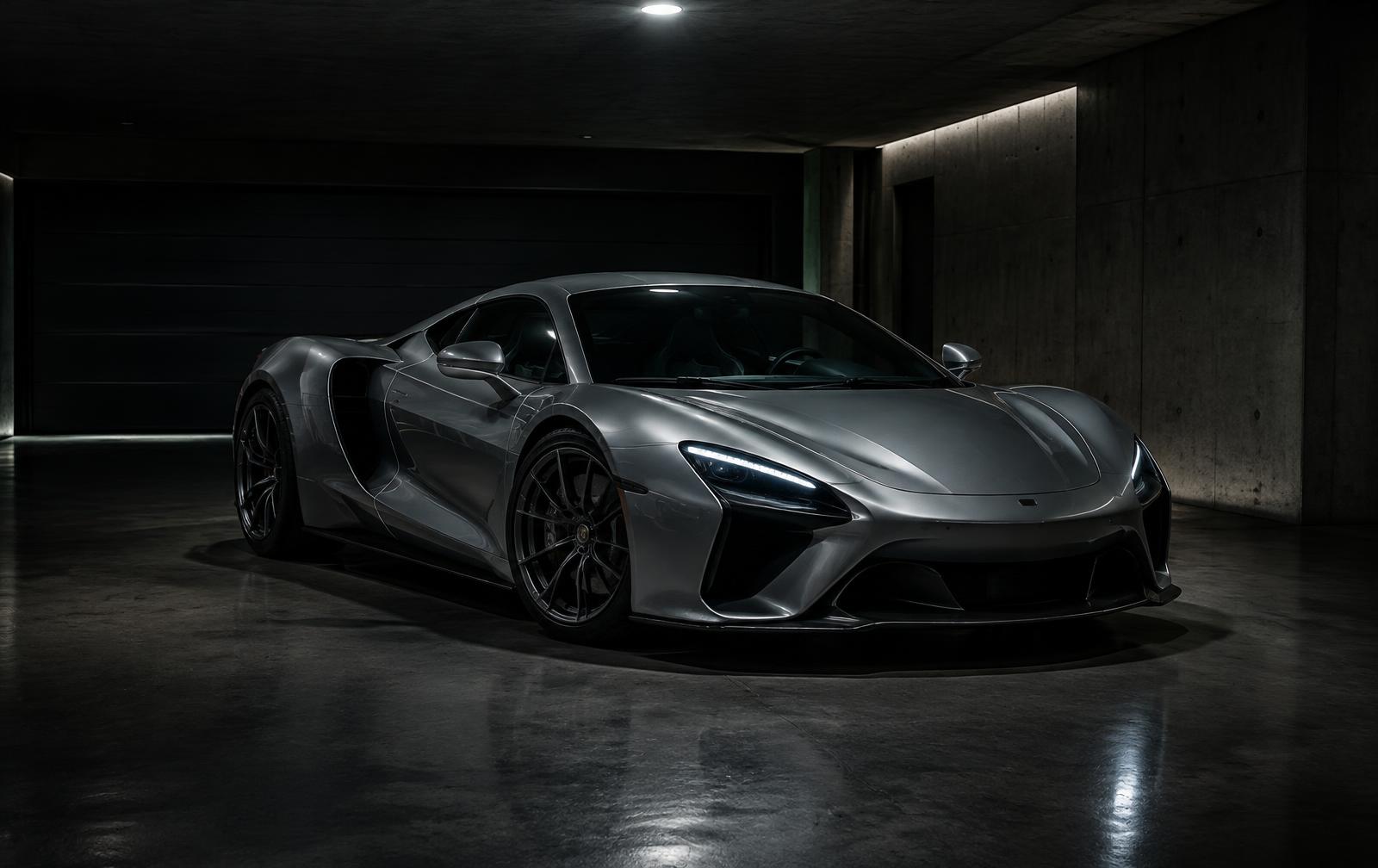 A silver hypercar